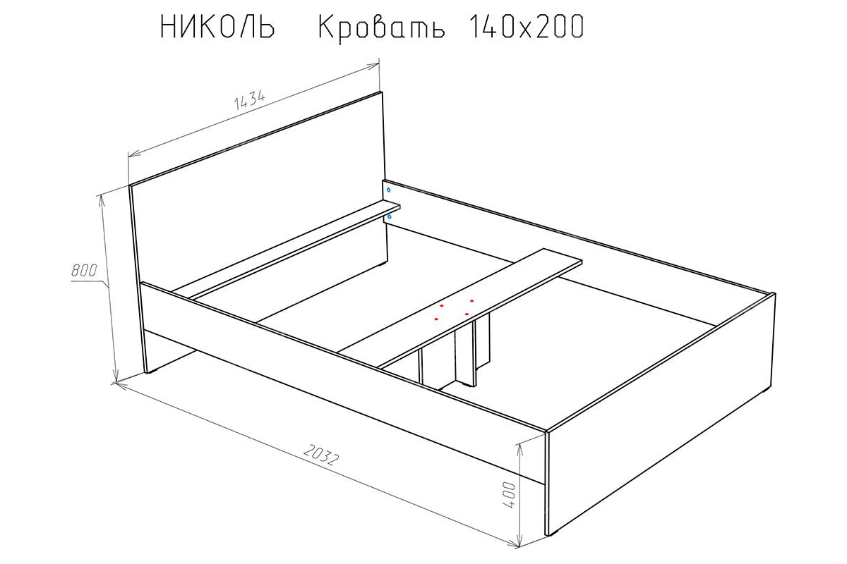 Кровать николь 140х200 см